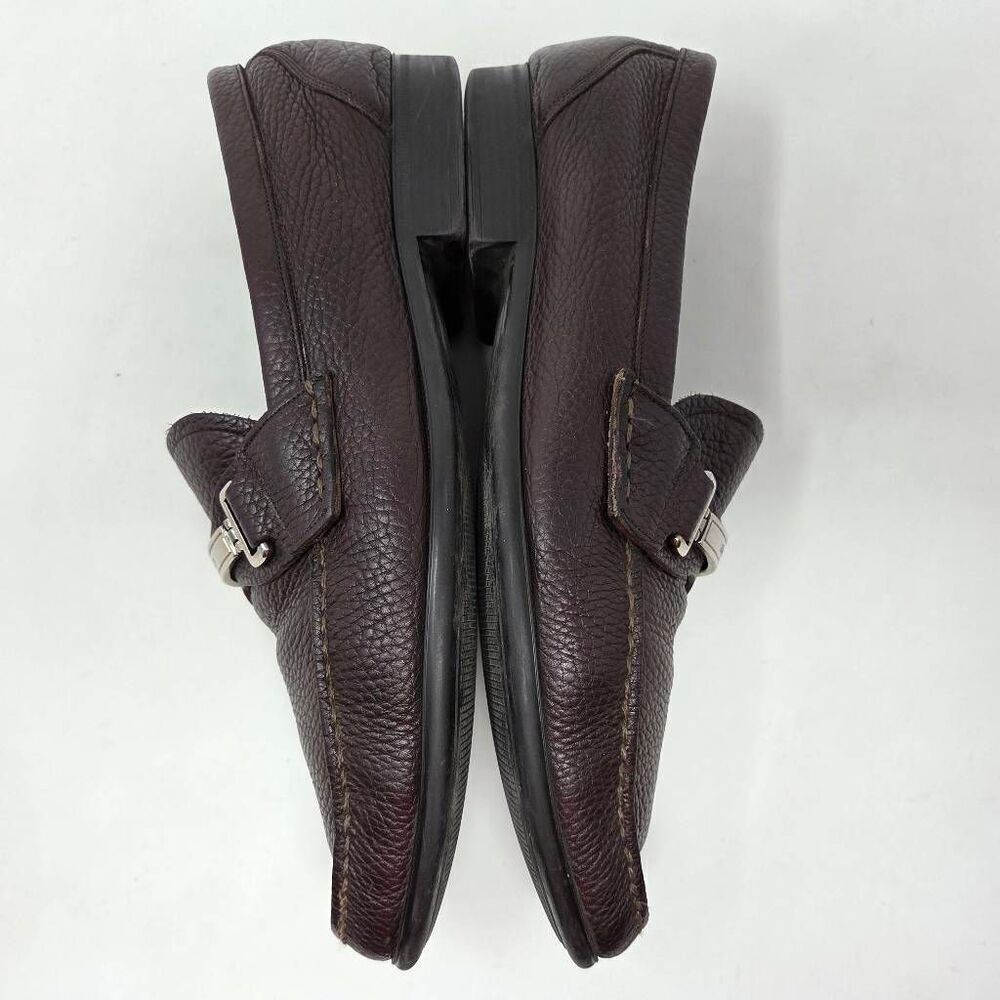 BALLY SWISS CORTON BROWN LEATHER SILVER STRAP BIT LOAFERS MENS SIZE 11 D - Picture 7 of 8